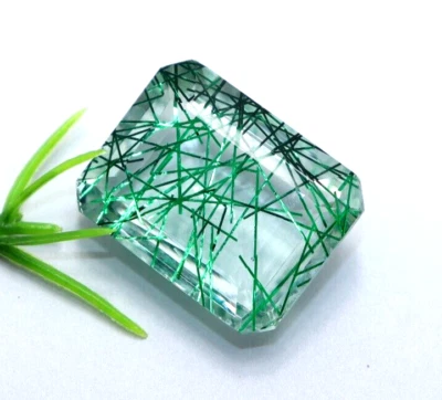 Strahlende Quarz AAA Natürliches Grün Smaragd Schnitt Locker Dublette Edelstein - Bild 1 von 4