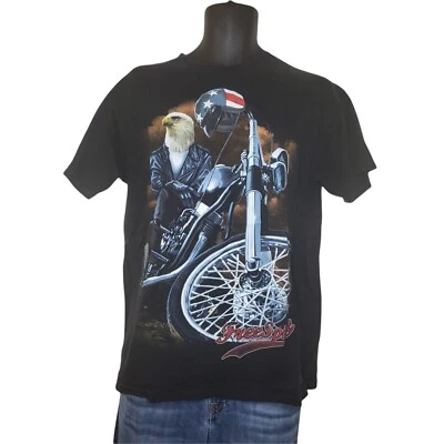 Camiseta Hudson Creek Hombre Talla L Free Spirit Motocicleta Gráfico Grande Manga Corta Foto 1 de 4