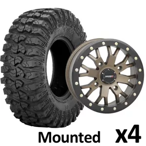 32" Sedona Rockabilly Tires 15" System3 SB4 Bronze 6+1 Wheels Kawasaki KRX 1000 - Picture 1 of 3