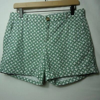 Pantalones Cortos Banana Republic Estampado Verde y Blanco con Puños Talla 4 Foto 1 de 4