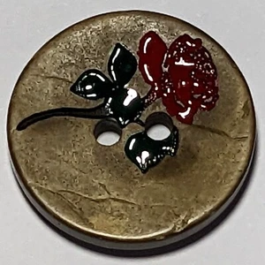 23mm Rose Coconut 2 Hole Button - Picture 1 of 3