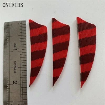 36Pcs 2 Inch Shield Striped Vanes Fletches Fletching Feather Right Wing - Image 1 of 4