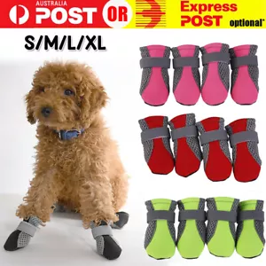4Pcs Anti Slip Waterproof Protective Dog Shoes Rain Boots Pet Socks Booties New - Picture 1 of 9