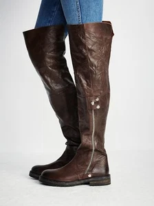 FREE PEOPLE SHOES BRAXTON TALL BOOT NEW 38 $348 OVER THE KNEE OTK BROWN - Picture 1 of 5