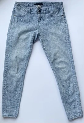BILLABONG Seeker Women’s Geometric Pattern Jeans Med Wash Size 28 Boho Festival  - Image 1 of 4
