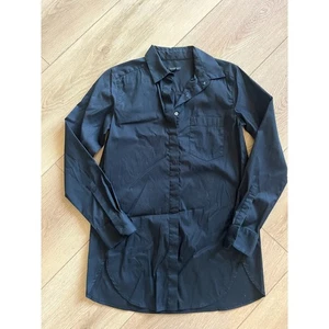 Ann Taylor XS Black Button Down Long Sleeve Pocket Shirt - Picture 1 of 5