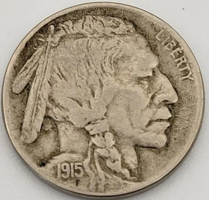 1915 D US BUFFALO INDIAN HEAD NICKEL VF DETAILS  - Picture 1 of 4