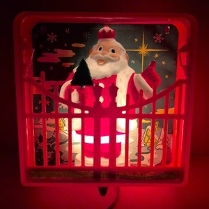 Vintage Weihnachtsbaum Winterszene MCM Harett Gilmar Kunststoff Licht Weihnachten 50er KITSCH - Bild 1 von 18