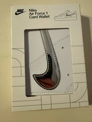 Carteira masculina nova com etiquetas Nike Air Force 1 cartão branca/metálica prata A25 - Imagem 1 de 4