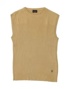 TRUSSARDI JEANS Womens Longline Vest Tank Top UK 8 Small Beige CG42 - Picture 1 of 4