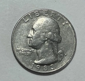 1983 P WASHINGTON QUARTER MULTI ERRORS FILLED IN MINT MARK /CIRCULATED COIN/#39 - Picture 1 of 4