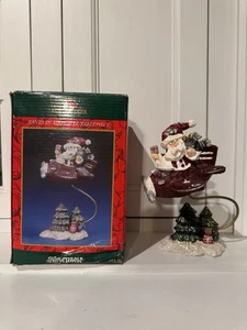 Kurt S Adler Weihnachtsdorf Snowtown Santa im Flugzeug Luftpost 8" T Flugzeug - Bild 1 von 9