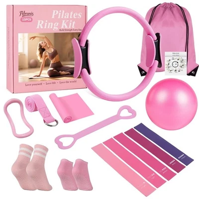Kit Home Pilates Essentials para Mulheres Anel Rosa e Bola Conjunto de Pilates Equipmen... - Imagem 1 de 4