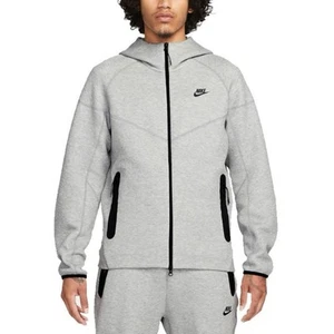 FELPA NIKE TECH UOMO CON CAPPUCCIO fb7921 063 full zip CLUB FLEECE hoodie GRIGIO - Foto 1 di 2