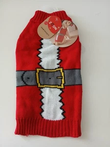 Christmas Dog Jumper 30 cm Knitted Santa Suit Jumper Zoon - New - Picture 1 of 3
