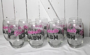 Set di 8 bicchieri da vino nuovi con etichette addio al nubilato Bash Party/Celebrazione 15,5 oz - Foto 1 di 13