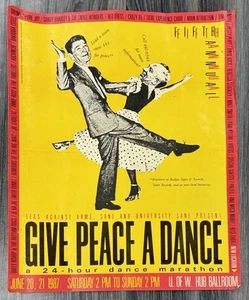 Original 1987 American Poster, Give Peace a Dance Art Chantry, Political Art - Bild 1 von 10