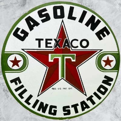 Texaco Filling station Porcelain Enamel Heavy Metal Sign 30 Inches Double Side - Image 1 of 4