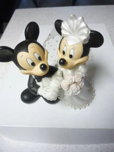 Vintage Disney Keramik Minnie und Mickey Hochzeitstorte Topper - Bild 1 von 3
