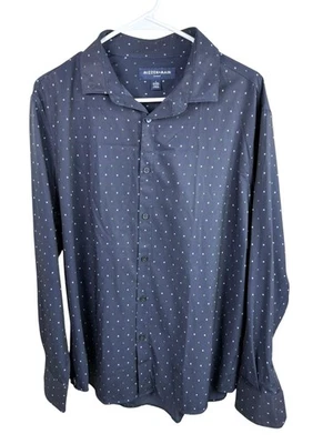 Mizzen+Main Dress Shirt Mens Large Navy Leeward Micro Dot Button Down Stretch - Image 1 of 4