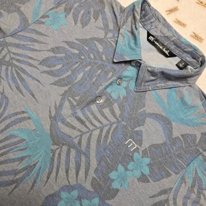 Travis Mathew Hemd S Herren grau blau Golf Polo Blumen Hawaii tropisch weich - Bild 1 von 14