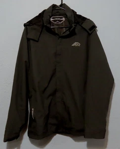 OTU Men's L Black Hooded Rain Jacket Coat Waterproof Breathable - Picture 1 of 10