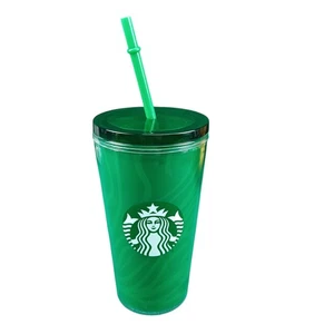 Starbucks Tumbler grün mit Swirl Design 16oz mit Deckel, Strohhalm & Getränkemischungen - Bild 1 von 7
