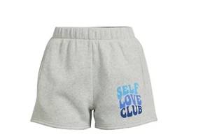 No Boundaries Women's Gray "Self Love Club" Fleece Shorts NWT Size XXL - Picture 1 of 8