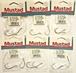 6x SIZE 3/0 4/0 MUSTAD MOOCHING RIGS + 5x LARGE EZY RIGS + 3x 120lb BB SWIVELS - Bild 1 von 4