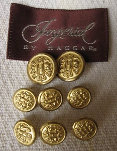 Haggar Imperial Gold Metall 8 Blazer Knöpfe Heraldik H Löwen - Bild 1 von 7