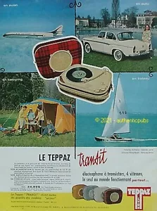 PUBLICITE TEPPAZ ELECTROPHONE TRANSIT BATEAU AUTO AVION DE 1959 AD PUB VINTAGE - Imagen 1 de 1