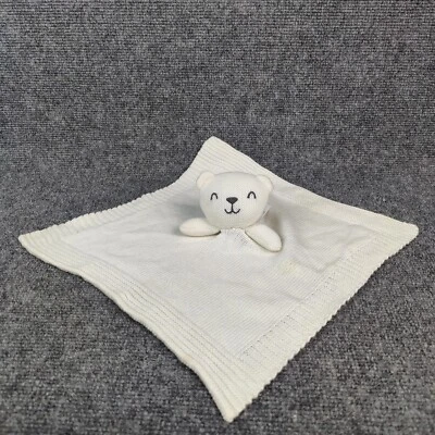Just One You Carter's White Cream Sweater Knit Bear Plush Security Blanket Lovey - Image 1 of 4