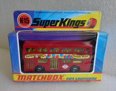 NIB 1973 MATCHBOX DIE-CAST SUPER KINGS THE LONDONER BUS K-15 NEW UNPUNCHED - Image 1 of 4