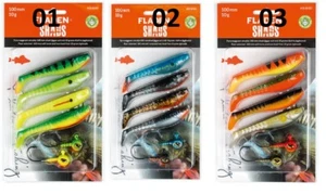 Fladen Fishing Soft Shad & jig head Lure Assortment Pike Perch Zander Trout - Picture 1 of 1