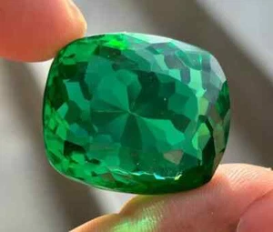 AAA+ Large Green Emerald Colombian 85.50 Ct. Cushion Cut Loose Gemstone for Gift - Picture 1 of 9