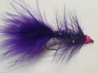 EGG SUCKING LEECH Purple with Pink Bead Head size 6 (per 3)