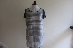 Next Tube Dress Navy & White Stripes Size 12 petite - Picture 1 of 6