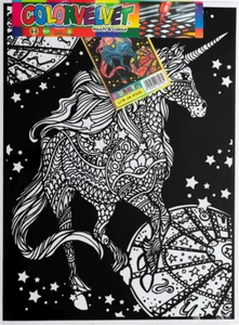 Colouring page, velvet picture-star unicorn, 47 x 35 cm - Picture 1 of 2