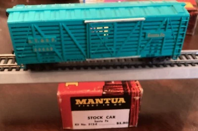 vintage Mantua HO SANTA FE Cattle / Stock Car NIB - Image 1 of 4