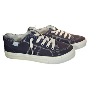 Obtaom Women’s Blue Canvas Fringe Low Top Sneakers Size 7 - Picture 1 of 6