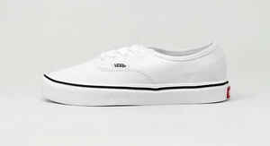VANS Authentic "Lite" True White Black Canvas Big Kids Children Girls Boys Shoes - Picture 1 of 6