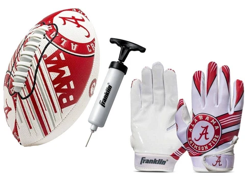 Alabama Crimson Tide Kids NCAA Spacelace Air Tech Mini Football & Gloves Cover