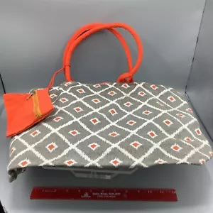 Schöne große Strandtasche - orange/grau - Top Zustand - kostenloser Versand + Verpackung - Bild 1 von 6