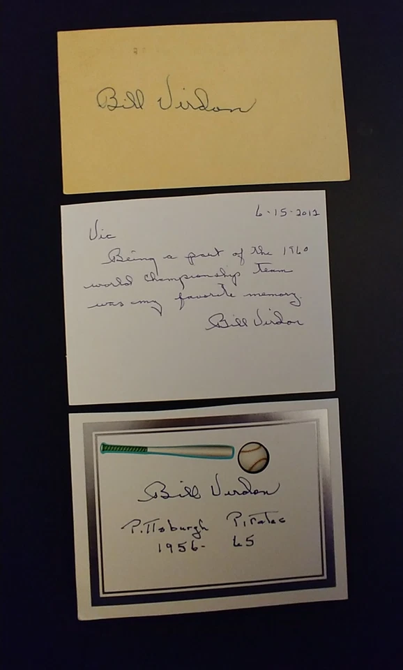(3) Bill Virdon Autographs w/ 1955 Government Postcard Yankees / Astros D.21 - Image 1 of 1
