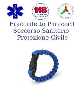 Bracciale Paracord Blu Royal Emergenza 118 Soccorso Protezione Civile Art.163701