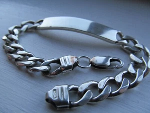Hallmarked silver 925 ID bracelet. 8.5 inches. 32g. - Picture 1 of 5