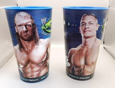 Lote (2) Blue WWE Wrestling Summer Slam 2009 Super Big Gulp 44 OZ Tazas de sorbo Foto 1 de 4