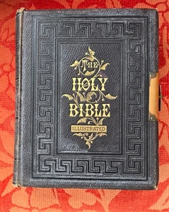 The Holy Bible Old and New testaments Oxford 1897 True Antique - Picture 1 of 17