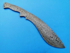 CUSTOM HANDMADE DAMASCUS HUNTING/SURVIVAL/KUKRI KNIFE BLANK BLADE 15" - Picture 1 of 4