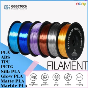 Geeetech PLA Filament 1Kg 1.75mm Silver Rainbow White Glow PLA for 3D Printer - Picture 1 of 24